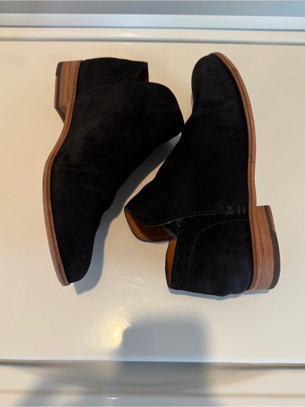 Frye Elyssa Shootie Ankle Boots Black Suede Leather 9M - Picture 6 of 9